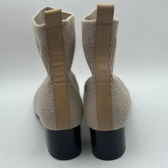 EVERLANE The Glove Boots in Oatmeal Wool Knit Cream Sz 10.5 - Picture 6 of 9